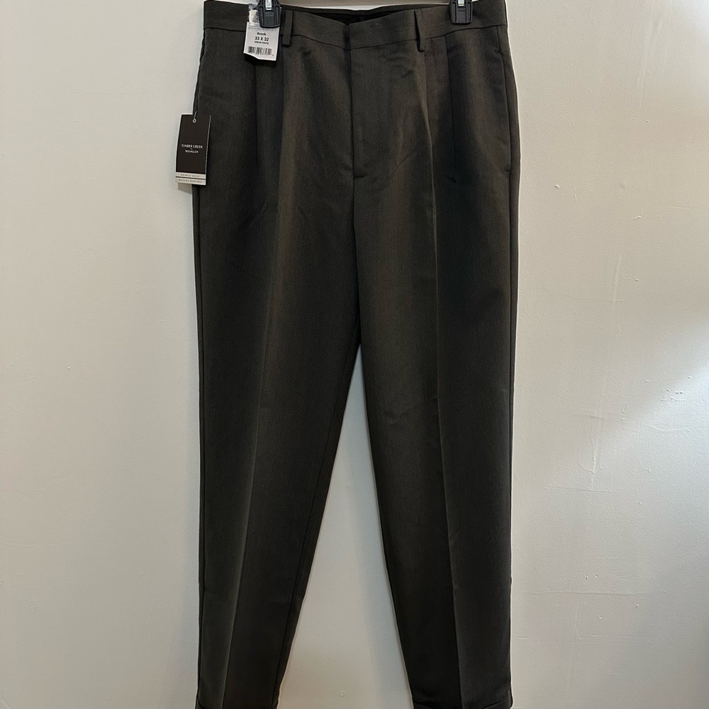 Timber Creek by Wrangler Dress Pants Men’s Size 33x32 Gray Cuffed Hem Business